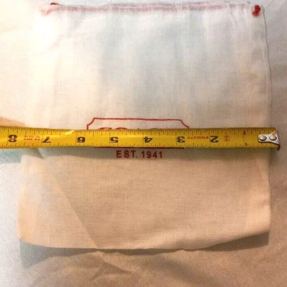 COACH Red Logo Drawstring Linen Dust Covers LOGO 8' X 8" lot of 2 - Picture 4 of 4